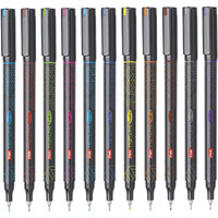 FLAIR Hotline DX Fineliner Pen Pack | Light Weight Body With Metal Clip | 10 Vivid Ink Colours | Ideal For Mandala, Sketching, Doodling, Journal & Outline | Multicolor, Set of 10 Shades