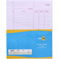 Navneet Youva YOUVA Project Paper For Project/Assignment/Practical/Homework | 22 Cm X 28 Cm | 1 Side Ruled / 1 Side Plain | 40 Sheets| Pack Of 4