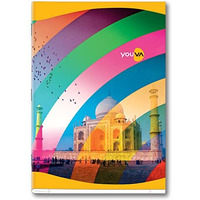 Navneet Youva YOUVA Soft Bound Long Book | A4 Size - 21 Cm X 29.7 Cm | Rainbow Design Notebook For Students | Single Line | 172 Pages | Pack Of 6