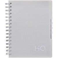 Navneet HQ | Five Subject Spiral Wiro Bound Notebook |14.8x21 cm |Single Line |300 Pages |Grey (27042)