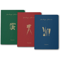Paperkraft Vintage Series - Color Kraft With Vintage Items Theme : 210 Mm X 148 Mm,176 Pages, Unruled, Sewn & Perfect Bound, Pack Of 3