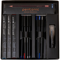 Pentonic Smart Kit | 3 B-RT Pens, 5 Ball Pens, 5 Gel Pens, 1 Glue, 10 Wooden Pencils | 5 in 1 Stationery Gift Box