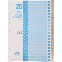 Solo SP 220 Separator/Divider (Set of 20) - Uni Colour A4 - Grey