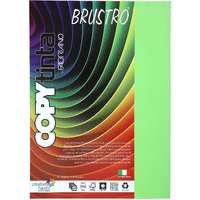 BRUSTRO Copytinta Coloured Craft Paper A4 Size 80 GSM Neon Green Shade (VERDE PISELLO), 30 Sheets Pack. Double Side Coloured for Office Printing, Art, Origami, Craft.