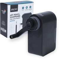 Brustro Manual Art Pencil Sharpener with Long Points with helical Blade | Ideal for Charcoal, Graphite and Pastel Pencils, Artists and Students.