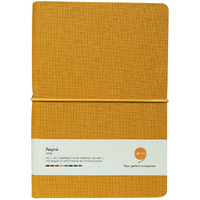 COMMA Regina  A5 Size  Hard Bound Notebook with a Horizontal Elastic Band Closure  192 Pages  80gsm Natural Shade Paper  Fabric Cover Material  (Mustard Yellow)