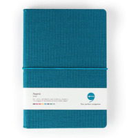 Comma Regina  A5 Size  Hard Bound Notebook with a Horizontal Elastic Band Closure  192 Pages  80gsm Natural Shade Paper  Fabric Cover Material  (Peacock Blue)
