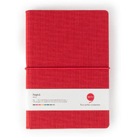 Comma Regina  A5 Size  Hard Bound Notebook with a Horizontal Elastic Band Closure  192 Pages  80gsm Natural Shade Paper  Linen Fabric Cover Material  (Red)