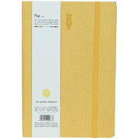 COMMA Flip  A5 Size  Notebook + Sketchbook  Double Sided Opening with Elastic Band Closure  120 Ruled + 120 Plain Pages  80gsm Natural Shade Paper  Textured Cover Material  (Sky Blue + Yellow)
