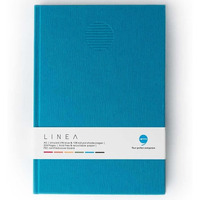 COMMA Linea | A5 size Hard Bound Notebook | 96 Coloured & 128 Natural Shade Unruled Pages of 80gsm Paper (Aqua Blue)