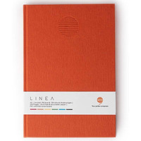 COMMA Linea | A5 size Hard Bound Notebook | 96 Coloured & 128 Natural Shade Unruled Pages of 80gsm Paper (Rust)