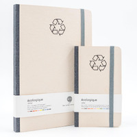 COMMA | Ecologique Notebook Combo | A5 Size & A6 Pocket Size | Eco-friendly Hard Bound Notebook with Elastic Band Closure | 192 Pages | 80gsm Natural Shade Paper | Recycled Cover Board  Black