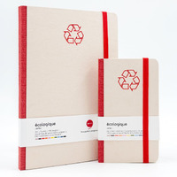 COMMA | Ecologique Notebook Combo | A5 Size & A6 Pocket Size | Eco-friendly Hard Bound Notebook with Elastic Band Closure | 192 Pages | 80gsm Natural Shade Paper | Recycled Cover Board  Red