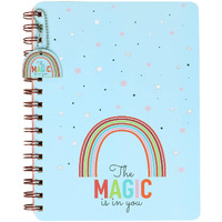 DOODLE Hard Bound Spiral Notebook Diary with Bookmark Dangler and Sticker Pages I B5 I Undated I 160 Ruled Pages I 80 GSM (Magical Rainbow)