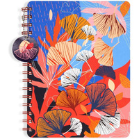 DOODLE Wiro Glam Hard Bound Spiral Notebook Diary with Bookmark Dangler and Sticker Pages I B5 I Undated I 160 Ruled Pages (Power Petals)