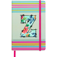 DOODLE Initial Z Stripes Theme Premium Hard Bound B6 Notebook Diary|192 Ruled Pages(144 ruled + 48 blank)|4.75 * 7 Inches, 80 GSM Paper, Coloured Elastic Band, Coloured Ribbon