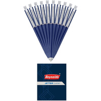 Reynolds Jetter Classic 10 Ct Pouch|Smooth Ball Pens|Long-Lasting Ball Pens|Professional Ball Pens With Superior Writing Experience|Ball Pens For Swift Writing|0.7Mm Tip Size|Blue