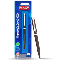 Reynolds Metal Pens (Iconic Elite Brown) | Premium Pens For Gifting | Twist Pens For Personal & Professional Use | Stylish Gifts for Men & Women | Trim Ball Pens For Corporate Gifting | Blue Ink