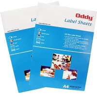 Oddy A4 Paper Label Stickers for Laser & Inkjet Printers | 65 Labels Per Sheet - Pack of 100 Sheets | for Shipping, Address, Folders, Industrial Use