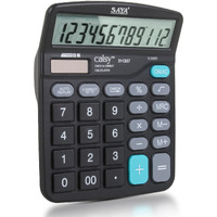 Saya Standard Desktop Calculator | 112 Steps Check | M+, M-, MRC Functions | Dual Power: Solar & Battery | Large Button Layout | Auto Power Off | Ideal for Office, School & Business | 1-Year Warranty.