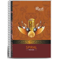 Rush 400 Pages A4 Spiral Notebook Unruled (Pack of 2) - Unruled (Plain)