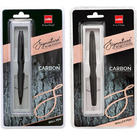 Cello Signature Series Carbon Ball Pen & Roller Pen Combo | Ideal For Corporate & Festive Gifting | Blue Ink, Pack of 1