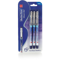 Cello Butterflow Classic Ball Pen Set | Pack of 3 Ball Pens | 3 Blue Ink Colour Pens | Longer and Smoother Writing Experience | For School and Office Use | Best Pen for Exams