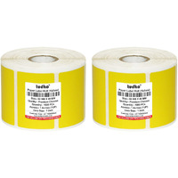 Tudko 60 mm X 40 mm (Yellow) Chromo Barcode Paper Labels, 1000 Labels in Roll, Print with Carbon Ribbon, Set of 2 Roll, Self Adhesive Paper Label Roll