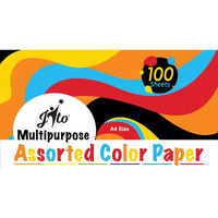 Bambalio JT-CRA Assorted Colour Paper Pack Of 100 Sheets Smooth Finish 75 Gsm/ A4 Size Art & Craft Coated Coloured Paper