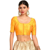Soch Womens Mustard Art Silk Princessline Cut Padded Blouse
