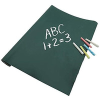 YAJNAS Vinyl Green Chalkboard Wall Sticker 1.5 x 6.5 Feet | Removable Chalkboard with 5 Chalks, Self-Adhesive Waterproof Blackboard for Home, School, Office, Kitchen, Kids Room, Writable & Reusable