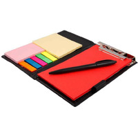 COI Memo Note Pad|Memo Note Book with Sticky Notes & Clip Holder in Diary Style (Crimson Red)