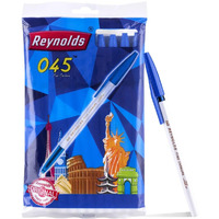 Reynolds 045 - BLUE (PACK OF 10) I Lightweight Ball Pen With Comfortable Grip for Extra Smooth Writing I School and Office Stationery | 0.7mm Tip Size