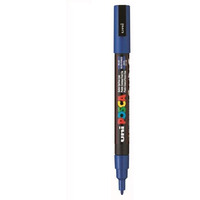 Uniball Posca 3M 0.9-1.3 mm Bullet Shaped Paint Marker Pen | Reversible & Washable Tips | For Rocks Painting, Fabric, Wood, Canvas, Ceramic, Scrapbooking, DIY Crafts | Blue Ink, Pack of 1