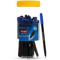 Reynolds AEROSLIM Ball Pen SET - 25 BLUE PENS WITH COMFORTABLE GRIP |BLUE BALL PENS FOR WRITING | PEN FOR STUDENTS & OFFICE STATIONERY | 0.7 mm TIP SIZE