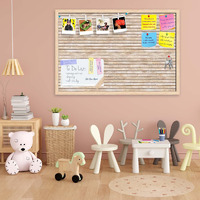 ArtzFolio Natural Texture | Bulletin Board Notice Pin Board | Vision Soft Board Combo with Thumb Push Pins & Sticky Notes | Natural Brown Frame | 18 x 12 inch (46 x 30 cms)