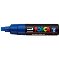 uni-ball Posca PC-8K Bold Point Chisel Shaped Paint Marker Pen | Non Toxic & Bleed Proof Ink | For Rocks Painting, Fabric, Wood, Canvas, Ceramic, Scrapbooking, DIY Crafts | Blue Ink, Pack of 1