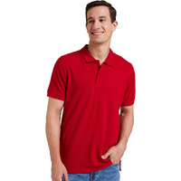 Amazon Brand - Symbol Men's Cotton Rich Polo T Shirt | Collar Tshirts | Half Sleeves | Plain - Regular Fit (Tango Red_M)