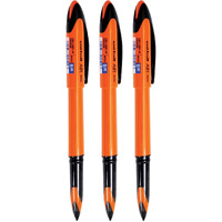 UNI-BALL Air UBA188ELM 0.5mm Roller Ball Pen | Orange Body, Blue Ink, Pack of 3