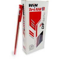 WIN Triam TR Ball Pens | 40 Red Ink Pens | Lightweight Body Design | Use and Throw Pens | For One Time Use | Ideal for School, Office & Business Stationery | Budget Friendly Stick Ball Point Pens