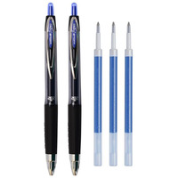 uni-ball Signo 0.7mm UMN207 & UMR-87 Gel Pen - Refill Combo | Blue Ink, 2 Pcs Pens with 3 Pcs Refills