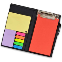COI Notepad Memo Holder Desk Organizer with Colorful Sticky Notes Home Work Office Gift Set with Pen (Crimson Red)