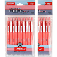UNOMAX Ultron Presto Neo RT Ball Pen Pack of 20 (20 Red) | Elevate Your Writing Experience with Jet-Like Smoothness | 0.7mm Tip Size for Superior Precision | Ideal for Office, School