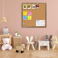 ArtzFolio Cork Board | Bulletin Board Notice Pin Board | Vision Soft Board Combo with Thumb Push Pins & Sticky Notes | Antique Golden Frame | 16 x 16 inch (41 x 41 cms)