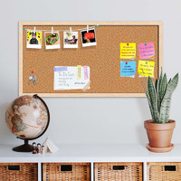 ArtzFolio Cork Board | Bulletin Board Notice Pin Board | Vision Soft Board Combo with Thumb Push Pins & Sticky Notes | Natural Brown Frame | 30 x 15 inch (76 x 38 cms)