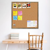 ArtzFolio Cork Board | Bulletin Board Notice Pin Board | Vision Soft Board Combo with Thumb Push Pins & Sticky Notes | Antique Golden Frame | 28 x 28 inch (71 x 71 cms)