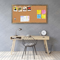 ArtzFolio Cork Board | Bulletin Board Notice Pin Board | Vision Soft Board Combo with Thumb Push Pins & Sticky Notes | Antique Golden Frame | 36 x 18 inch (91 x 46 cms)