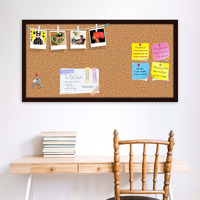 ArtzFolio Cork Board | Bulletin Board Notice Pin Board | Vision Soft Board Combo with Thumb Push Pins & Sticky Notes | Dark Brown Frame | 30 x 15 inch (76 x 38 cms)