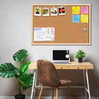 ArtzFolio Cork Board | Bulletin Board Notice Pin Board | Vision Soft Board Combo with Thumb Push Pins & Sticky Notes | Natural Brown Frame | 24 x 16 inch (61 x 41 cms)