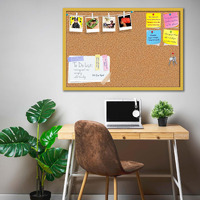 ArtzFolio Cork Board | Bulletin Board Notice Pin Board | Vision Soft Board Combo with Thumb Push Pins & Sticky Notes | Golden Frame | 30 x 20 inch (76 x 51 cms)